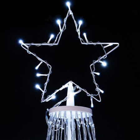 Albero Natale Luminoso 340 cm Bianco Freddo 991 Led Decorazione Metallo Esterno