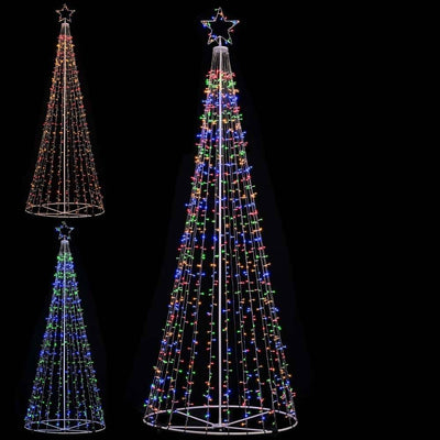Albero Natale Luminoso 340 cm Multicolore 991 Led Decorazione Metallo Esterno