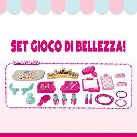 Trolley Valigia Trucchi Bambina Kit Set di Bellezza Accessori Gioco 2in1 Mobile