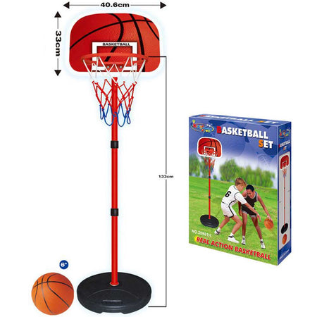 Basket Canestro Piantana Per Bambini Altezza Regolabile Fino 150 Cm Con Pallone