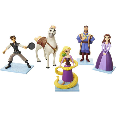 Playset 5 Personaggi Disney Rapunzel Raperonzolo 9cm Giocattoli Bambini