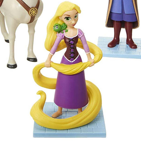 Playset 5 Personaggi Disney Rapunzel Raperonzolo 9cm Giocattoli Bambini