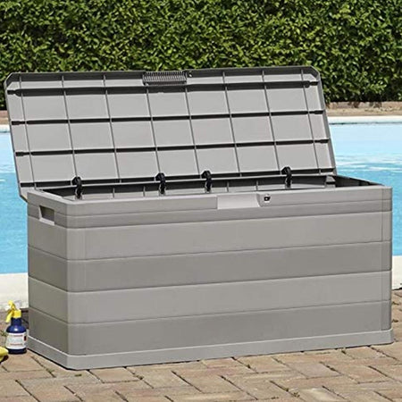 Baule Contenitore Multiuso 280L Grigio Multibox Esterno Giardino Elegance Line