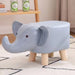 Poggiapiedi Sgabello Basso Forma Elefante Animale Pouf per Bambini Colore Blu