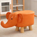 Poggiapiedi Sgabello Basso Forma Elefante Animale Pouf Bambini Colore Arancione