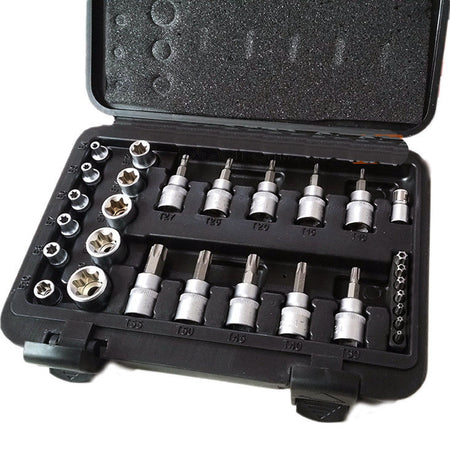 KIT SET INSERTI CHIAVI BUSSOLE TORX HEX 29 PZ ATTACCHI 1/4" 3/8" MASCHIO FEMMINA Fai da te/Utensili elettrici e a mano/Utensili a mano/Chiavi e chiavi inglesi/Chiavi esagonali Trade Shop italia - Napoli, Commerciovirtuoso.it