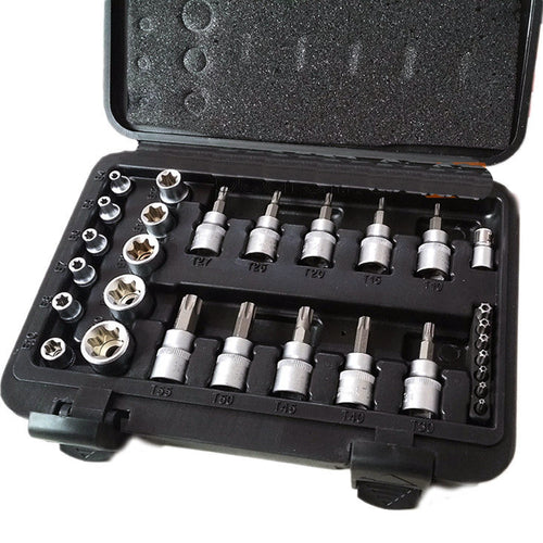 KIT SET INSERTI CHIAVI BUSSOLE TORX HEX 29 PZ ATTACCHI 1/4 3/8 MASCHIO FEMMINA Fai da te/Utensili elettrici e a mano/Utensili a mano/Chiavi e chiavi inglesi/Chiavi esagonali Trade Shop italia - Napoli, Commerciovirtuoso.it