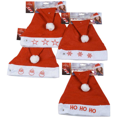 Cappello Di Babbo Natale Con Luci LED Diversi Modelli Natale Feste Travestimenti