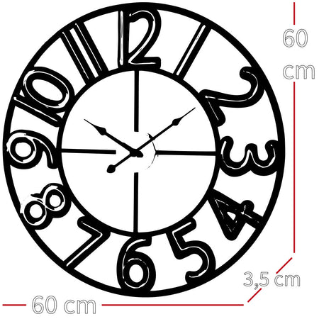 Orologio da Parete Multicolore in Metallo Design Contemporaneo 60x60x3,5 cm