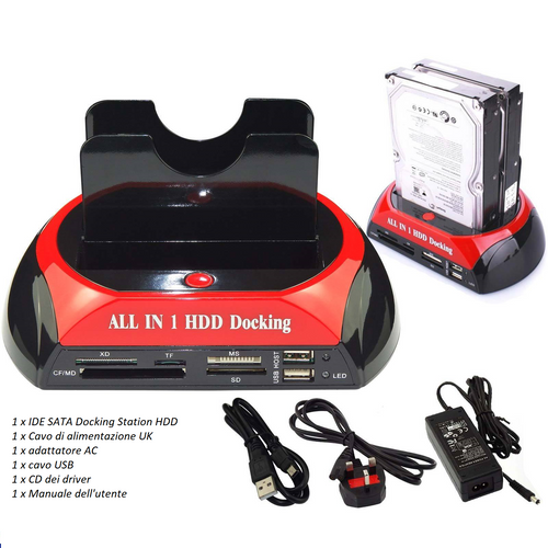 Docking Station Multifunzionale usb 2.0 HDD Hard Disk Supporta 2.5 , 3.5 IDE SATA WLX-875 Elettronica/Informatica/Accessori/Accessori per Hard Disk/Docking Station Zencoccostore - Formia, Commerciovirtuoso.it
