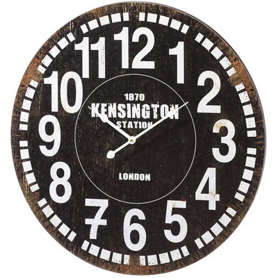 Orologi da Parete Silenzioso Numeri Grandi Legno Marrone Vintage Diametro 60 cm
