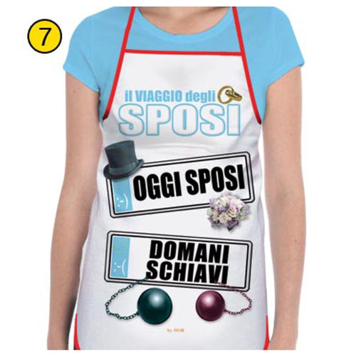 Grembiule Addio al Nubilato / Celibato  Oggi Sposi Domani Schiavi Grembiule Scherzo Festa Addio al Nubilato/ Celibato Sposa Sposo Salute e cura della persona/Erotismo e contraccezione/Sex toys/Gadget per addio al nubilato e al celibato Kondorama - Martinsicuro, Commerciovirtuoso.it