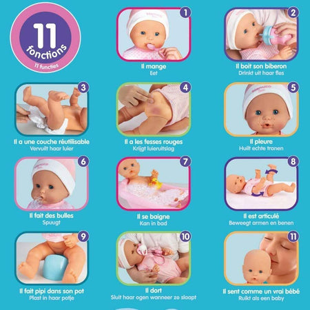 Bambola Nenuco Sara Bambolotto Educativo 11 Funzioni con Accessori Gioco