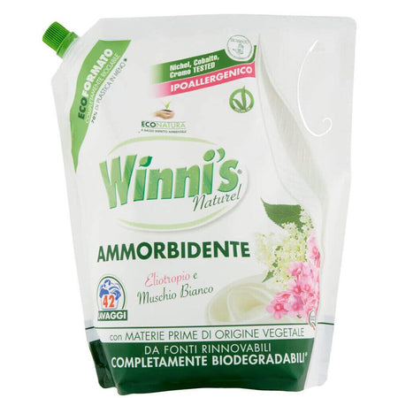 4x Winni's Ammorbidente Muschio Bianco Eliotropio Promo Pack 4 Buste 168 Lavaggi