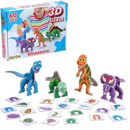 Puzzle 3D Dinosauri 60 pezzi Giocattolo per Bambini Gioco Educativo Bimbi
