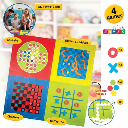 Tappetino Tappeto Puzzle Maxi Giochi di Societa Bambino 36pz 120x120 + Accessori
