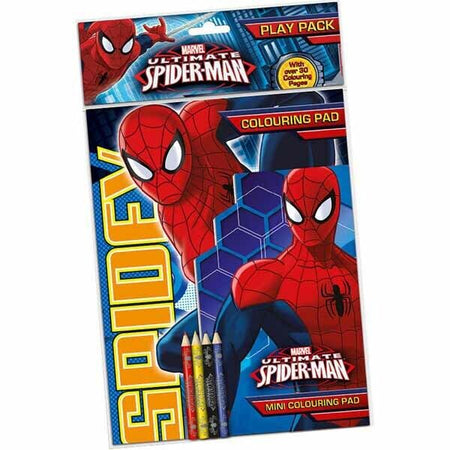 Spiderman Play Pack Set Immagini Varie Misure Da Colorare e 4 Matite Incluse