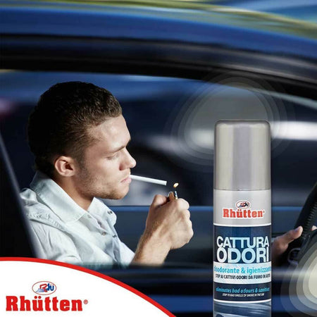 Rhutten Spray Cattura Elimina Odori Fumo Azione Igienizzante Interni Auto 100ml