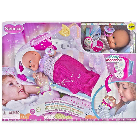 Bambola Nenuco Dormi con Me interattiva con Baby Monitor Culla Luci e Suoni