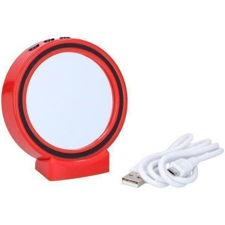 Specchio Cassa Speaker Bluetooth Altoparlante Rotondo 2W Batteria USB 8x8cm Ross