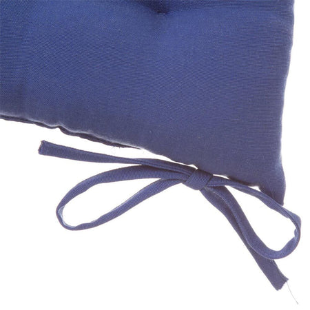 Cuscino Sedia in Tessuto Trapuntato Imbottito 40x40 con Laccetti Colore Blu