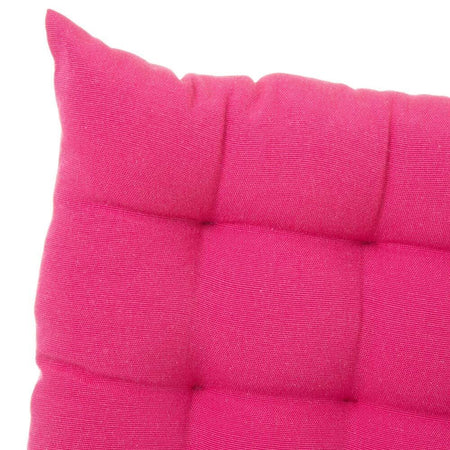 Cuscino Sedia in Tessuto Trapuntato Imbottito 40x40 con Laccetti Colore Fucsia