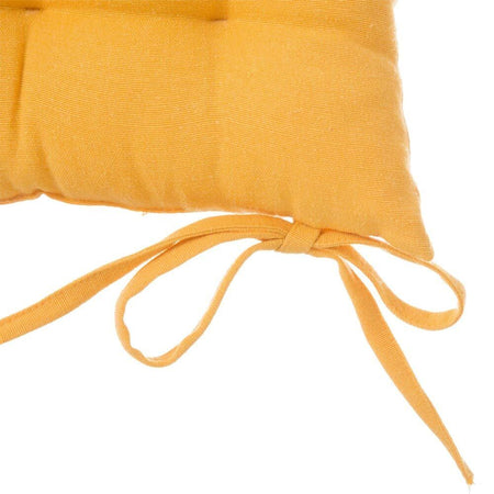 Cuscino Sedia in Tessuto Trapuntato Imbottito 40x40 con Laccetti Colore Arancio