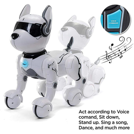 Cane Robot Radiocomandato Cagnolino Interattivo Giocattolo Bambini Comand Vocali