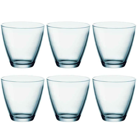 Set 6 Bicchieri in Vetro Bormioli Bicchiere per Acqua Vino Bibite Blu 26CL