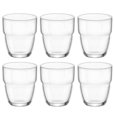Set 6 Bicchieri in Vetro Bormioli Modulo Bicchiere per Acqua Vino Bibite 26CL