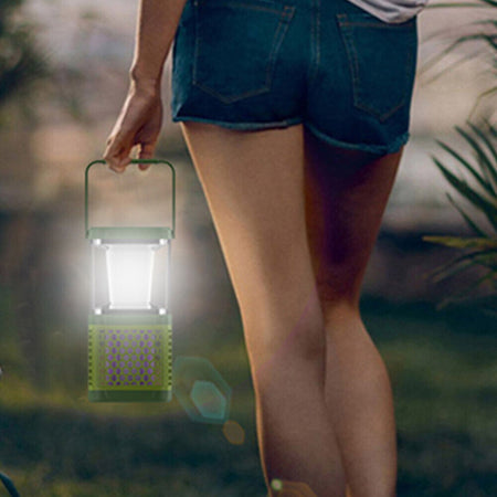 Lanterna Zanzariera Elettrica Lampda LED Campeggio Anti Zanzare Ricarica Solare