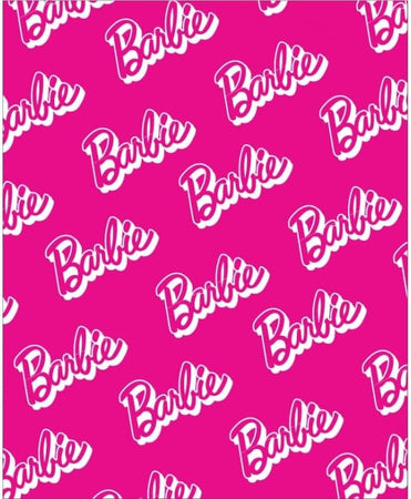 Barbie Coperta Super Morbida 120x150 Cm Plaid In Pile Barbie Original Rosa E Bianco
