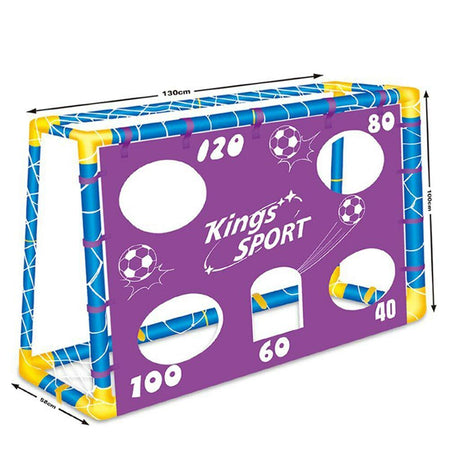 Porta Da Calcio Per Bambini 130 X 100 Cm Con Fori Punteggio 4 Casacche E Pallone