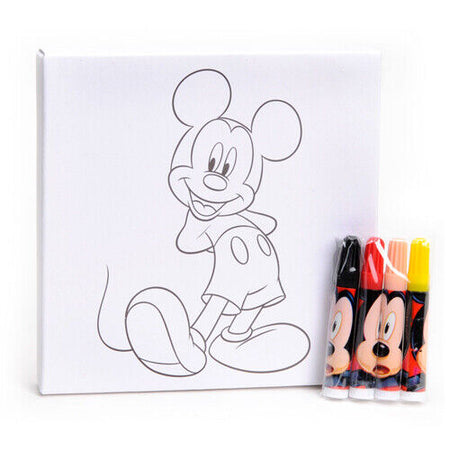 Kit Carta Tela Telaio da Colorare Piu' Pennarelli Disney 4 Modelli Assortiti