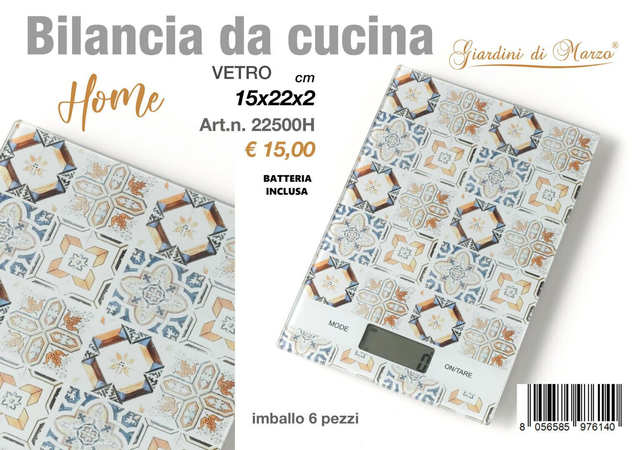 Bilancia Da Cucina Digitale Elettronica In Vetro 5Kg Giardini Di Marzo 22501H Casa e cucina/Elettrodomestici per la cucina/Bilance TRM Company - Polistena, Commerciovirtuoso.it