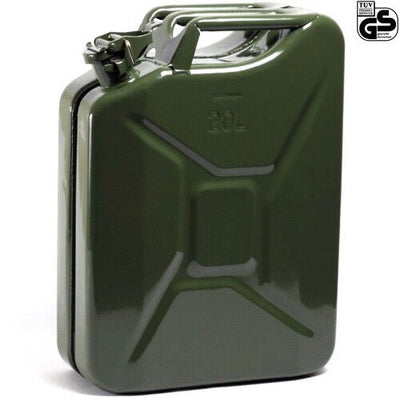 Tanica Militare 20 Litri In Metallo Per Benzina e Liquidi Chiusura Cricco Verde
