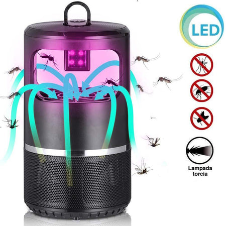 Zanzariera Elettrica Aspirante Luce UV LED Anti Zanzare Insetti Batteria USB