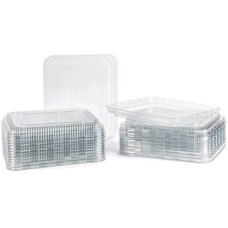 50pz Coperchi in Plastica per Vaschette Alluminio Alimenti Monouso 5 Porzioni