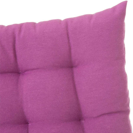 Cuscino Sedia in Tessuto Trapuntato Imbottito 40x40 con Laccetti Colore Viola