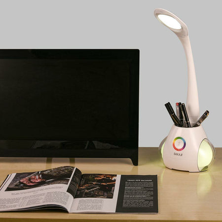 Lampada Cassa Altoparlante Speaker Bluetooth da Tavolo LED Touch con Portapenne