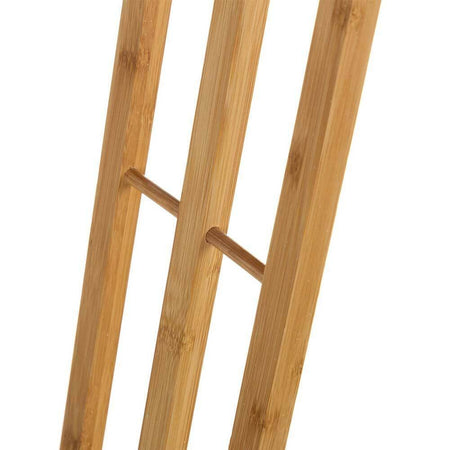 Porta Asciugamani Da Terra Piantana Legno Bambu' 3 Braccia Per Asciugamani Bagno