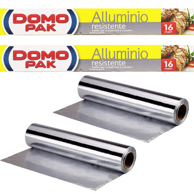 Set 2 Dompak Alluminio 16mt Promo Pack 2 Rotoli Conservazione Cottura Alimenti