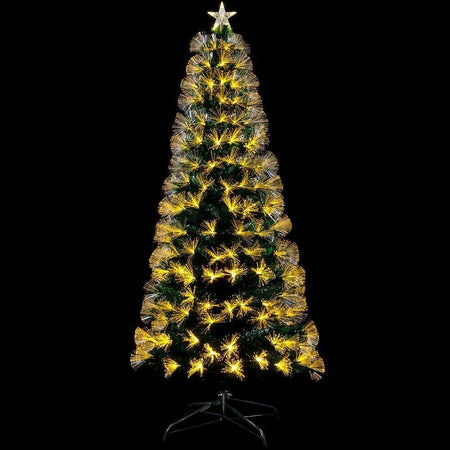 Albero di natale Luminoso 180 cm con Luci LED Fibra Ottica Bianco Caldo