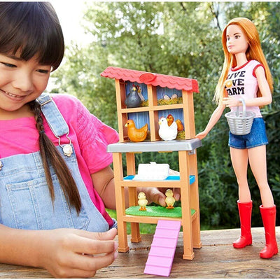 Bambola Barbie Carriera Fattoria dei Polli con Galline Pollaio e Accessori Gioco