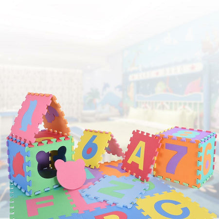 Tappetino Tappeto Puzzle Maxi Numeri Colorati Gioco Bambino 10pz 30x30 Gomma EVA