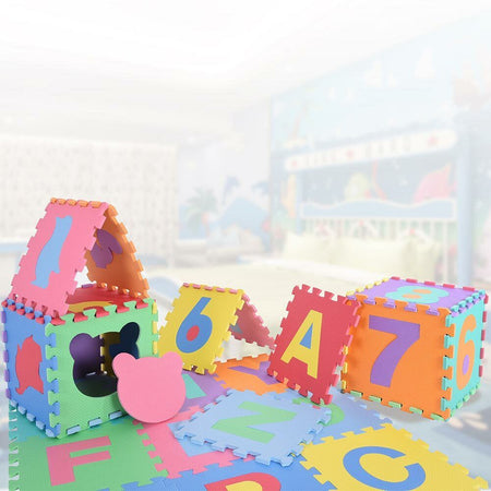 Tappetino Tappeto Puzzle Maxi Animali Colorati Gioco Bambino 9 pz 30x30 Gomma