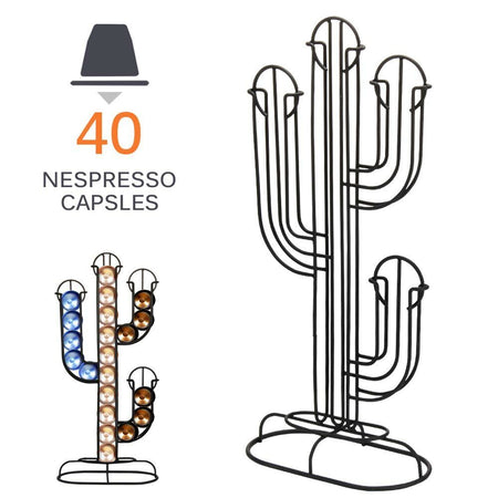 Portacapsule Porta Capsule Caffe' Nespresso Cactus Dispenser Metallo 40 Posti