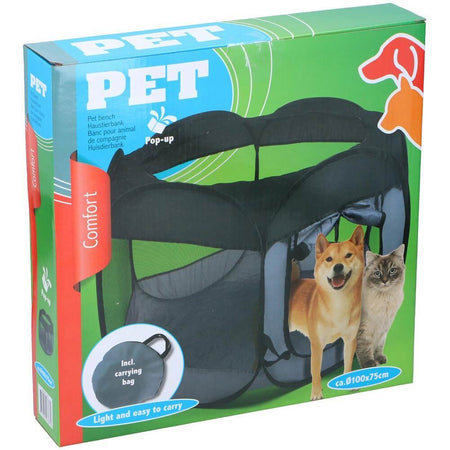 Tenda Box Per Cagnolini Cuccioli Recinto Cuccia Per Piccoli Animali Pop-Up Nero