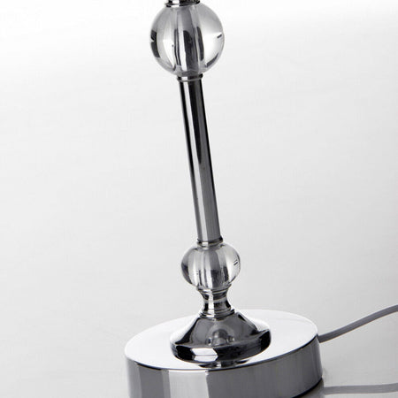Lampada Da Tavolo Elegante In Metallo Con Paralume Acrilico Bianco Alta 42,5cm