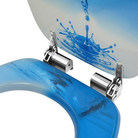 Copriwater Universale con Stampa Vortice Acqua Copri Tavoletta WC Bagno Legno